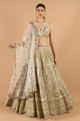 Embroidered off white lehenga setDSC05264