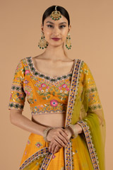 Mustard Yellow Lehenga With Embroidered WorkDSC05211