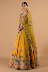 Mustard Yellow Lehenga With Embroidered WorkDSC05214