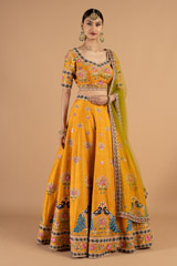 Mustard Yellow Lehenga With Embroidered WorkDSC05220