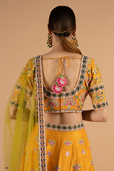 Mustard Yellow Lehenga With Embroidered WorkDSC05231