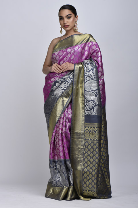 Purple Silk Saree