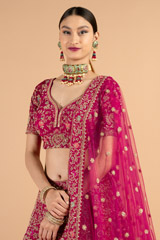 Heavy embroidered pink lehenga setDSC05154