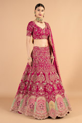 Heavy embroidered pink lehenga setDSC05155