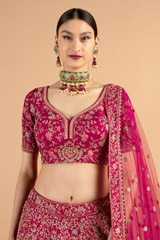 Heavy embroidered pink lehenga setDSC05158