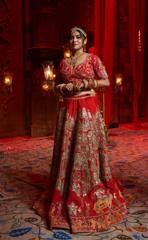 Embroidered red lehenga set