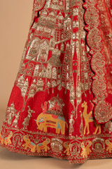 Embroidered red lehenga setDSC05104