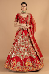 Embroidered red lehenga setDSC05108