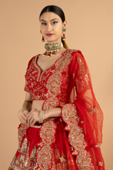 Embroidered red lehenga setDSC05109