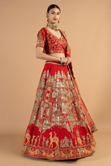 Embroidered red lehenga setDSC05117