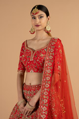 Heavy embroidered red lehenga setDSC05171
