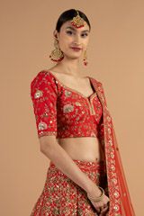 Heavy embroidered red lehenga setDSC05178
