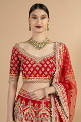 Red and yellow bridal lehenga setDSC06764