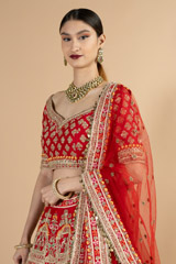 Red and yellow bridal lehenga setDSC06765