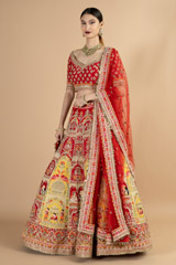 Red and yellow bridal lehenga setDSC06766