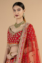 Red and yellow bridal lehenga setDSC06778