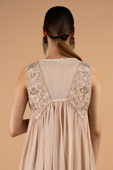 Gathered top with embellished yoke and pantsDSC05333