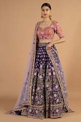Purple heavy bottom embroidered lehenga setDSC05193