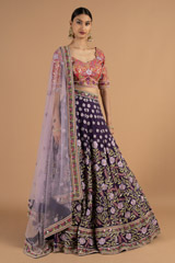 Purple heavy bottom embroidered lehenga setDSC05199