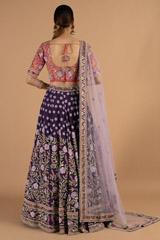Purple heavy bottom embroidered lehenga setDSC05204