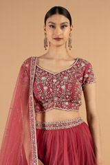 Embroidered blouse lehenga setDSC05234