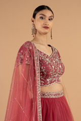 Embroidered blouse lehenga setDSC05235