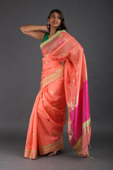 Peach Zari Saree558_video
