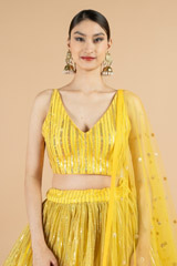 Yellow embellished lehenga setDSC08409