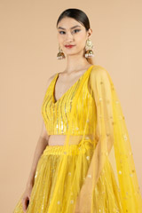 Yellow embellished lehenga setDSC08410