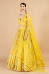 Yellow embellished lehenga setDSC08411