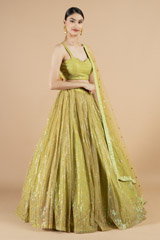 Lime green embellished lehenga setDSC08439