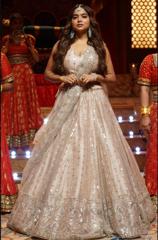 Silver sequins embellished lehenga set