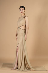One shoulder gown with embroidery on waistDSC08858