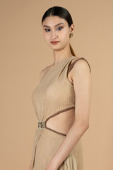 One shoulder gown with embroidery on waistDSC08859