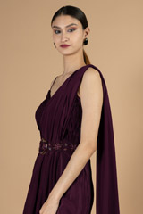 Draped saree gown style dress with waist beltDSC08846