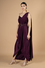 Draped saree gown style dress with waist beltDSC08851