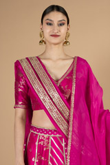 Rani pink banarasi lehenga setDSC08769