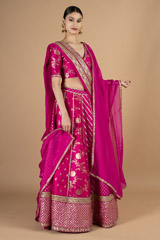Rani pink banarasi lehenga setDSC08777