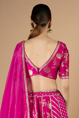 Rani pink banarasi lehenga setDSC08781