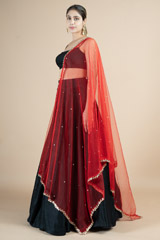 Embellished red dupattaDSC00115