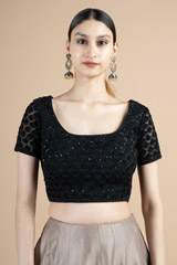Black embroidered blouseDSC09723