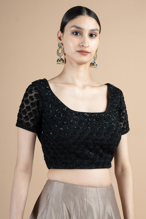 Black embroidered blouse