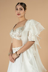Off White Brocade Lehenga SetDSC09000