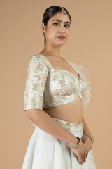 Off White Brocade Lehenga SetDSC09004