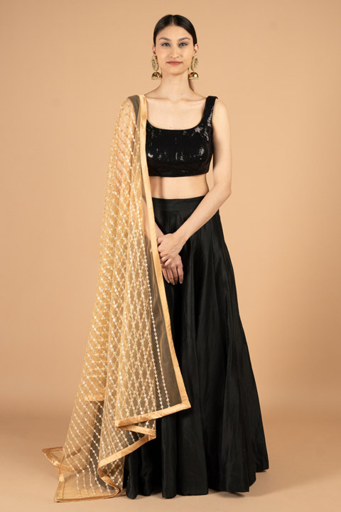 Full embroidered golden dupatta