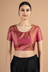 Brown elbow length sleeve blouseDSC00880