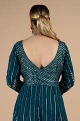 Mid night blue full sleeve anarkali gownDSC09283