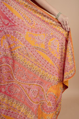 Pink saree with white thread embroidery and yellow blouse setDSC09440