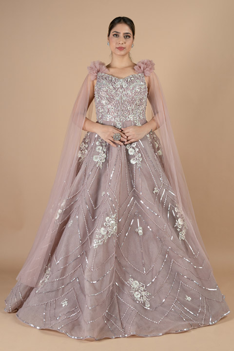 Dusty pink ball gown