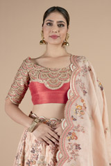 Multicolor floral thread work lehenga setDSC09296